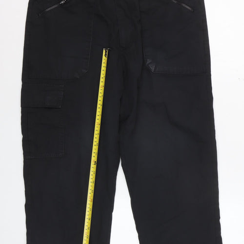 Chums Men's Black Cargo Trousers Size 32 Regular Fit