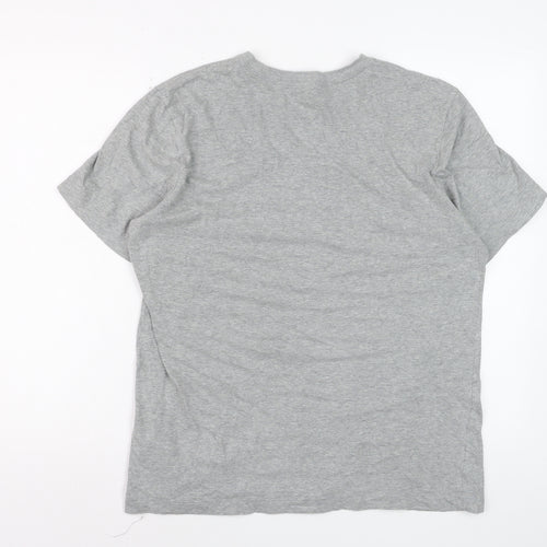 Nike Men's Grey Cotton Crew Neck Short Sleeve Sports T-Shirt M