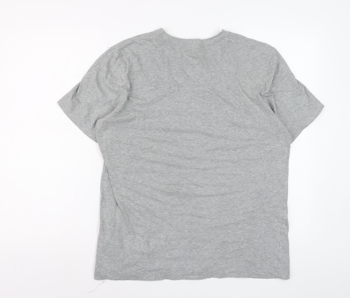 Nike Men's Grey Cotton Crew Neck Short Sleeve Sports T-Shirt M