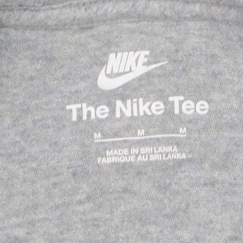 Nike Men's Grey Cotton Crew Neck Short Sleeve Sports T-Shirt M