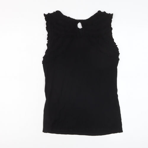 Warehouse Womens Black Sleeveless Basic Top UK 10 Viscose