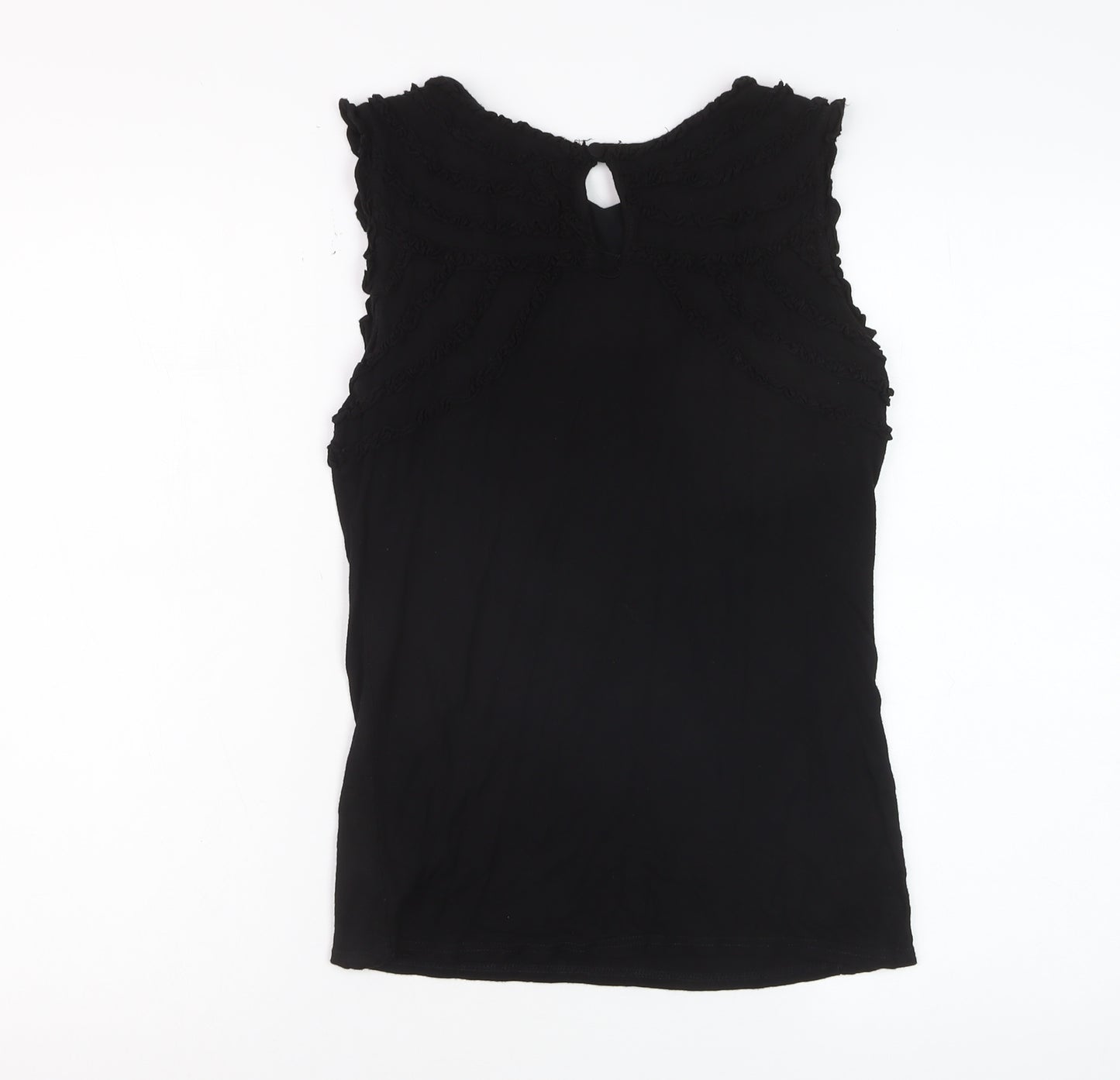 Warehouse Womens Black Sleeveless Basic Top UK 10 Viscose