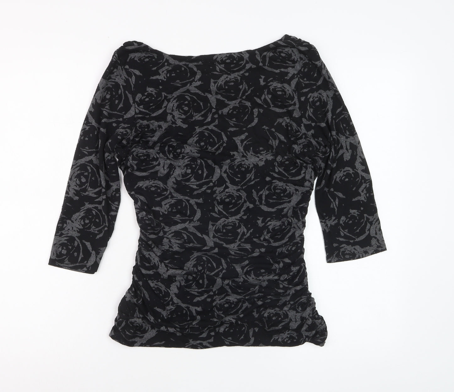 Phase Eight Women’s Black Floral Cowl Neck Tunic Blouse Size 12