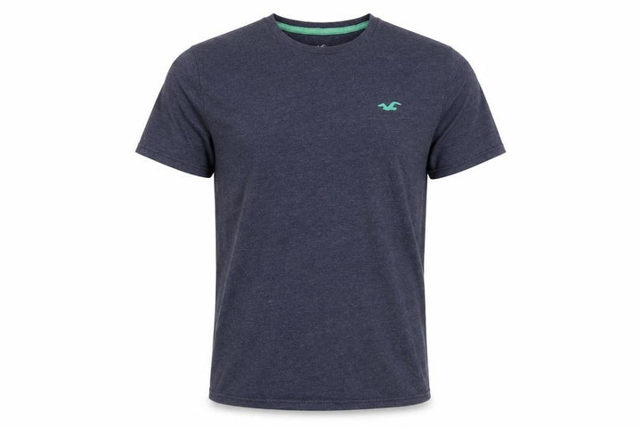 Hollister Men Blue Crew Neck Short Sleeve Cotton Blend T-Shirt M