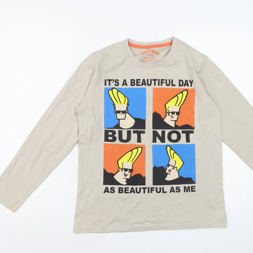 Super Squad Boys Beige Johnny Bravo Long Sleeve Graphic T-Shirt 11-12 Years