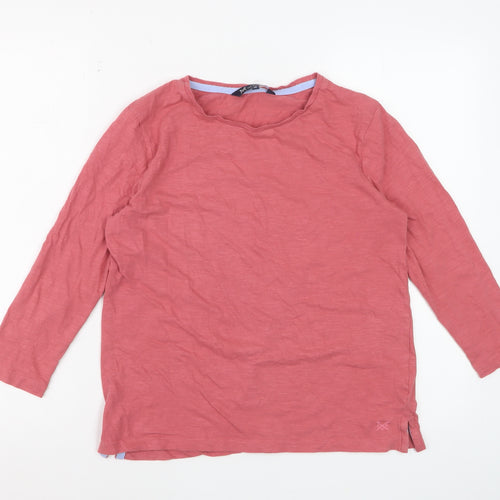 Crew Clothing Women’s Pink Cotton 3/4 Sleeve Basic T-Shirt Size 10
