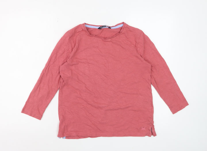 Crew Clothing Women’s Pink Cotton 3/4 Sleeve Basic T-Shirt Size 10