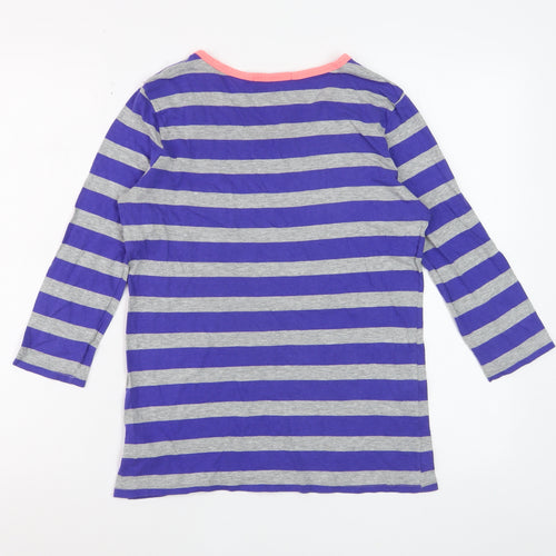 Gap Women Blue Grey Striped Jersey 3/4 Sleeve T-Shirt XS