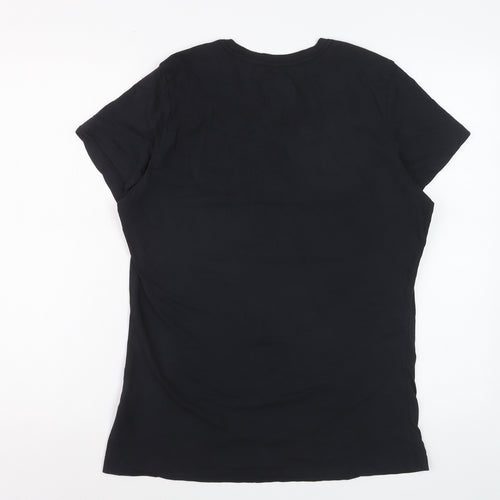 Nike Women's Black XL Slim Fit Cotton T-Shirt