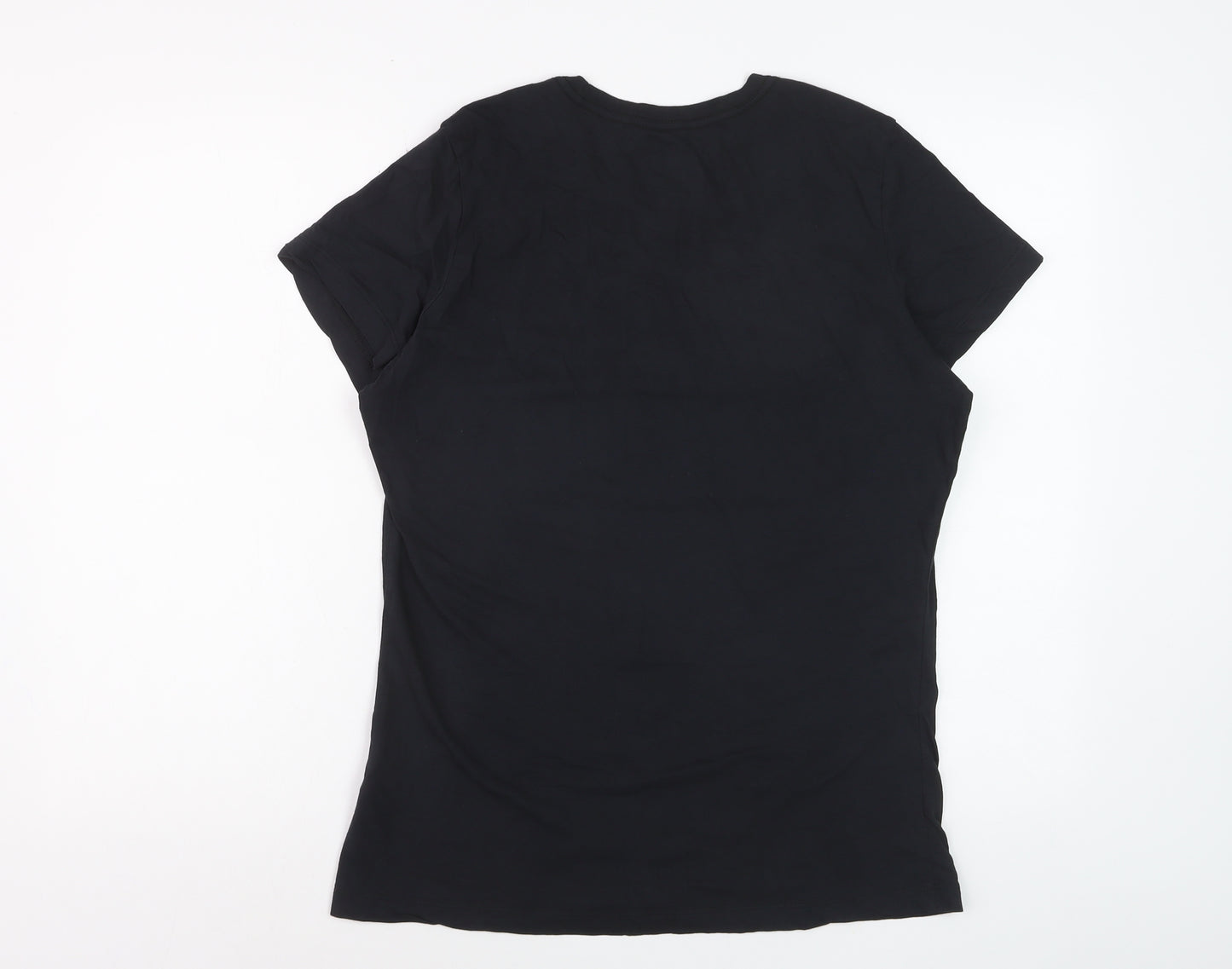 Nike Women's Black XL Slim Fit Cotton T-Shirt
