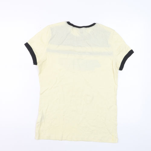 FOX Women's Beige and Black Colourblock Cotton T-Shirt Size S