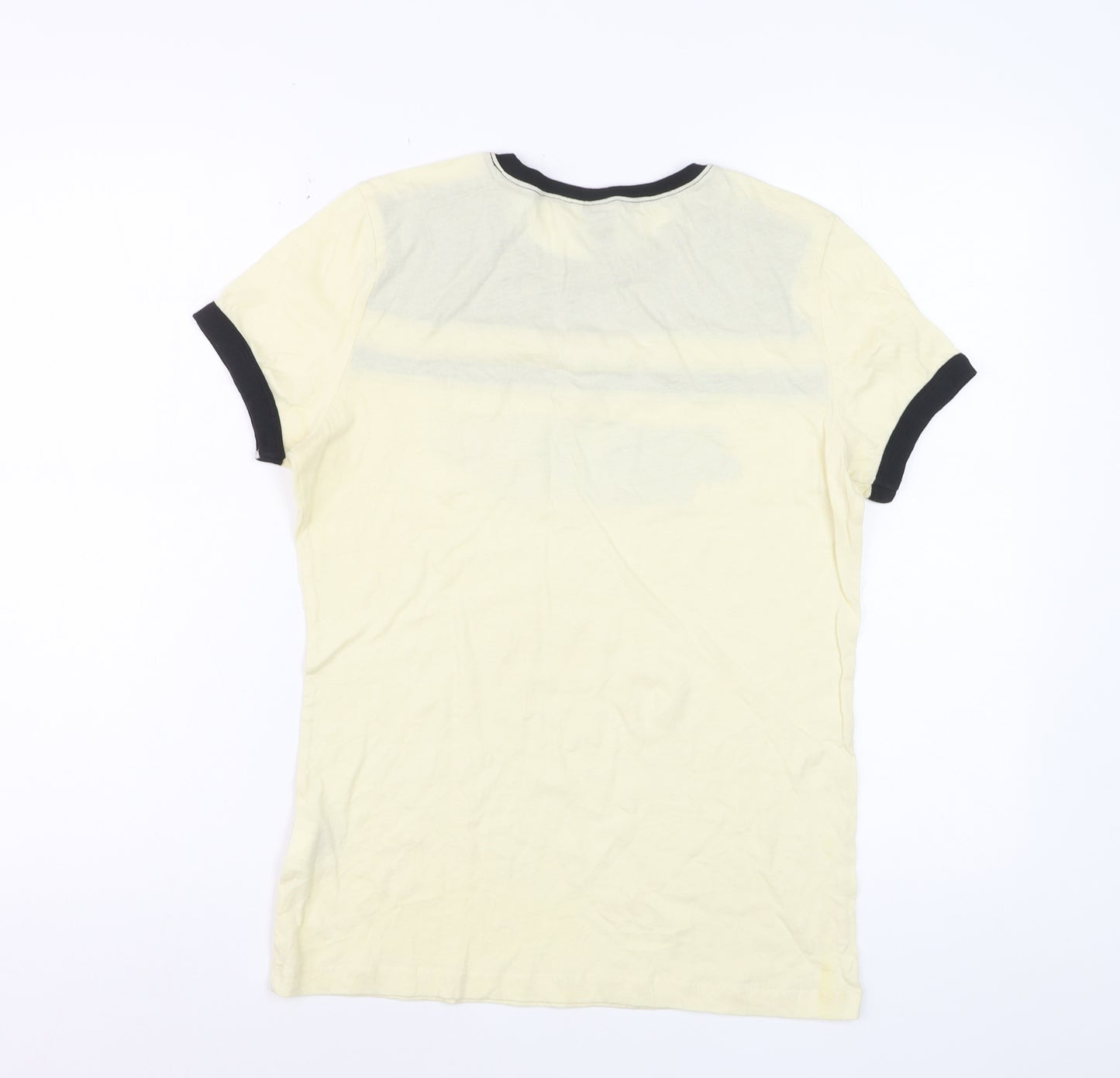 FOX Women's Beige and Black Colourblock Cotton T-Shirt Size S