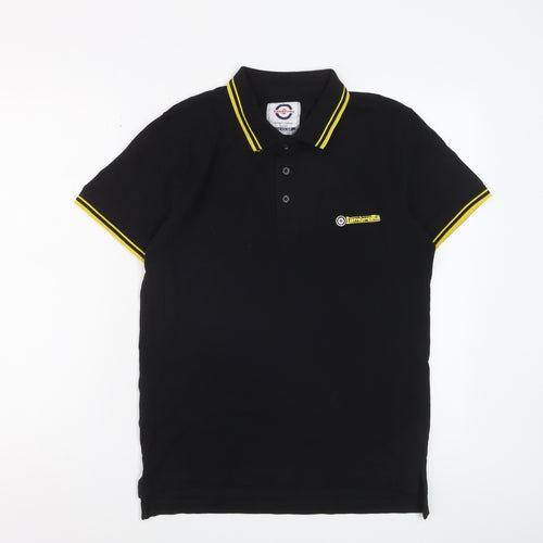 Lambretta Men's Black Small Polo Shirt Retro Cotton Short Sleeve