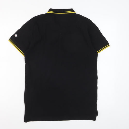 Lambretta Men's Black Small Polo Shirt Retro Cotton Short Sleeve