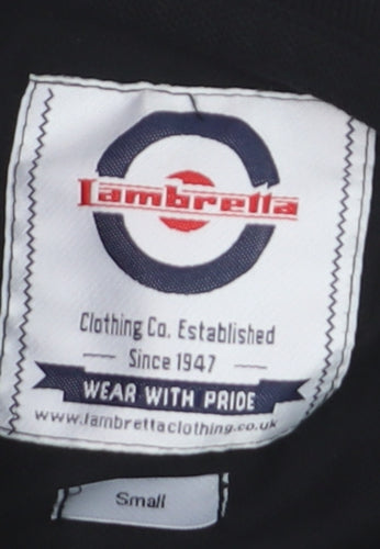 Lambretta Men's Black Small Polo Shirt Retro Cotton Short Sleeve
