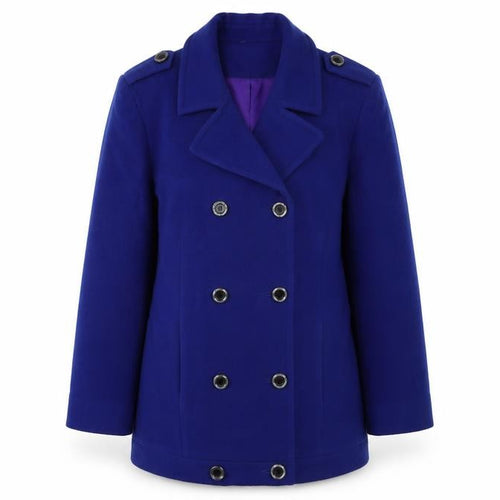 Talbots Women's Blue Wool Pea Coat Size 10 Double-Breasted Classic