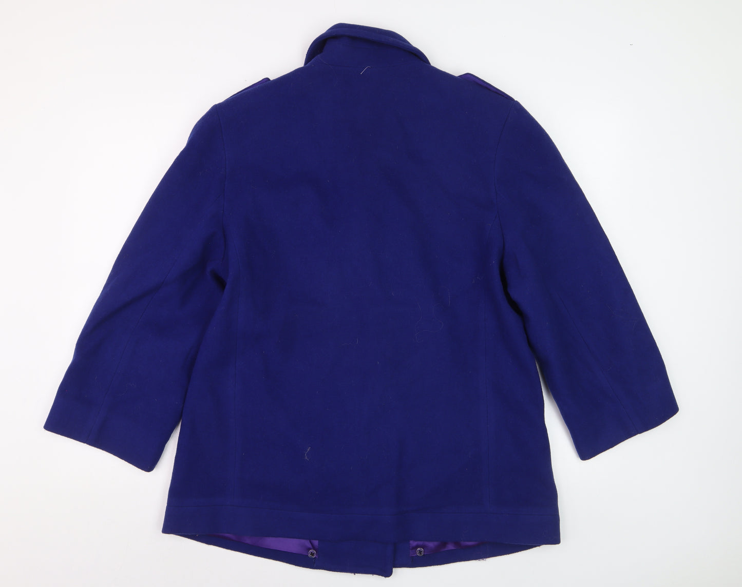 Talbots Women's Blue Wool Pea Coat Size 10 Double-Breasted Classic