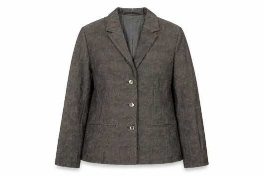 Gelli Women Brown Jacquard Single-Breasted Suit Jacket UK 12