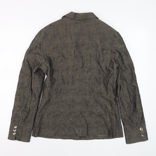 Gelli Women Brown Jacquard Single-Breasted Suit Jacket UK 12