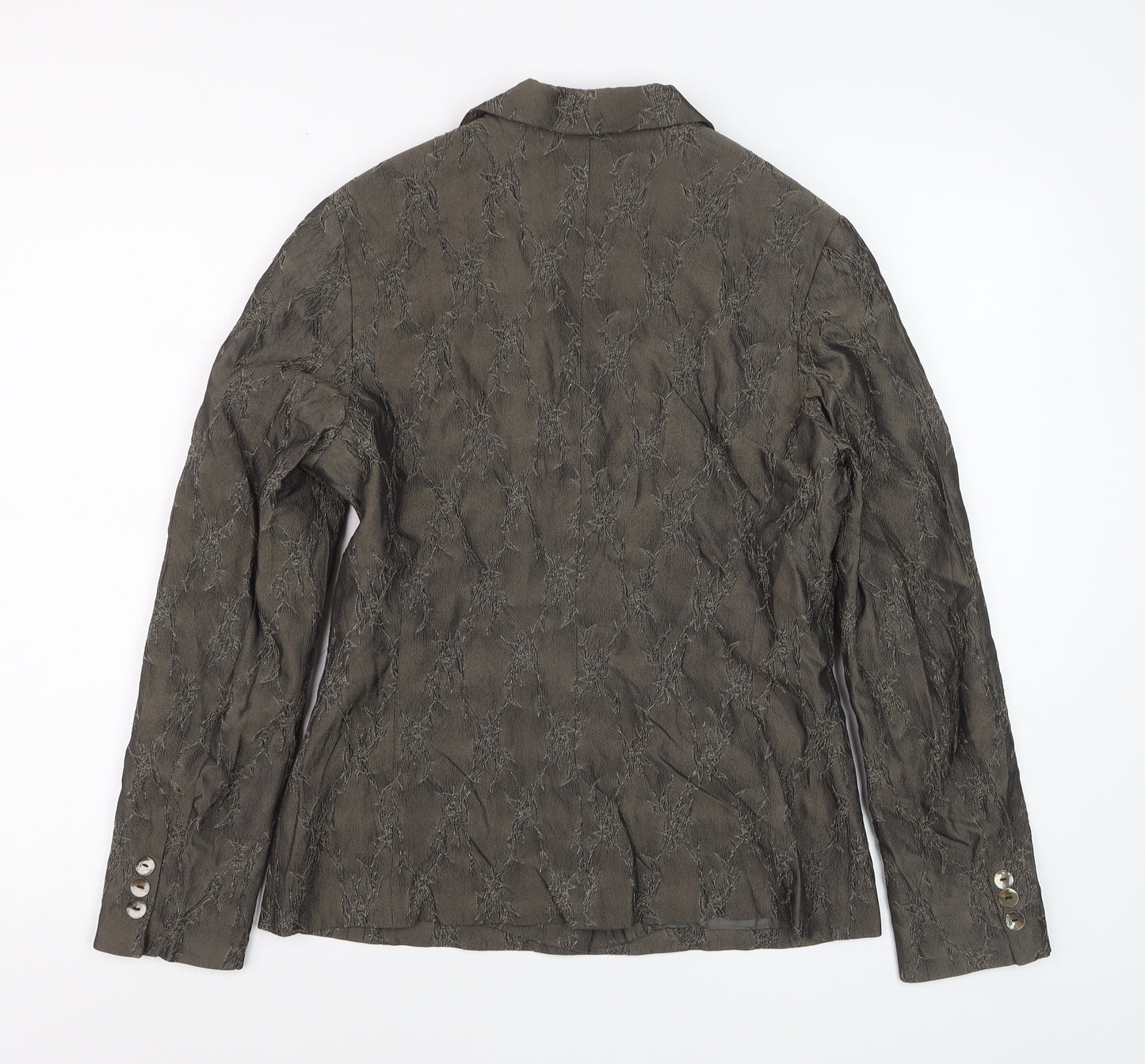 Gelli Women Brown Jacquard Single-Breasted Suit Jacket UK 12