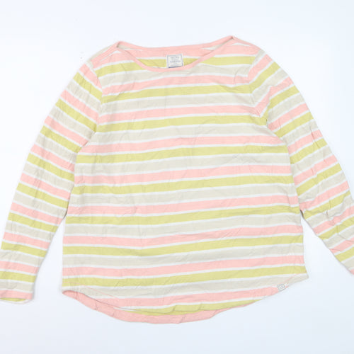 Fat Face Women’s Multicoloured Striped Long Sleeve Cotton T-Shirt Size 12