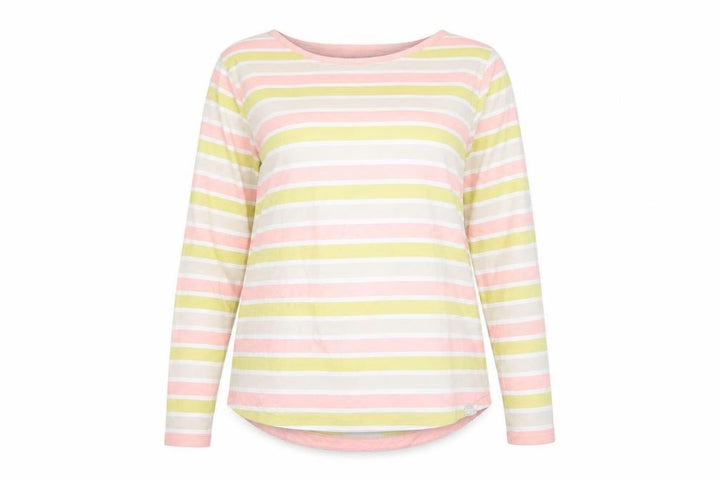 FatFace Women’s Multicoloured Striped Long Sleeve Cotton T-Shirt Size 12