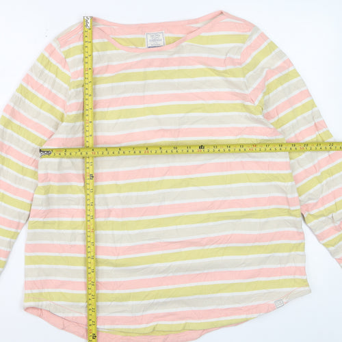 Fat Face Women’s Multicoloured Striped Long Sleeve Cotton T-Shirt Size 12