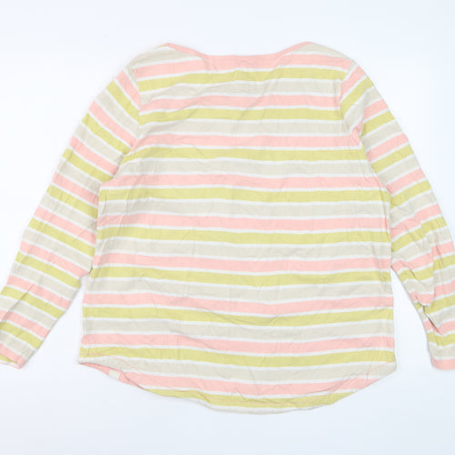 Fat Face Women’s Multicoloured Striped Long Sleeve Cotton T-Shirt Size 12