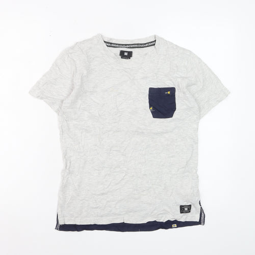 DC Shoes Boys Grey Cotton Crew Neck Pocket T-Shirt Size 12 Years