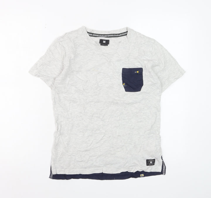 DC Shoes Boys Grey Cotton Crew Neck Pocket T-Shirt Size 12 Years