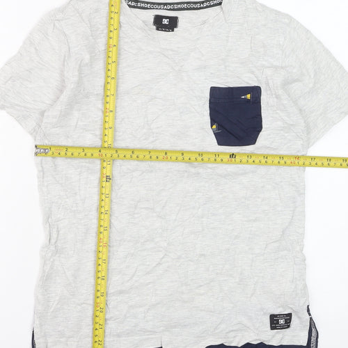 DC Shoes Boys Grey Cotton Crew Neck Pocket T-Shirt Size 12 Years