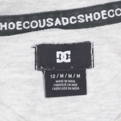 DC Shoes Boys Grey Cotton Crew Neck Pocket T-Shirt Size 12 Years