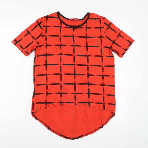 Miss Sexy Women’s Red Check Stretch Jersey T-Shirt M