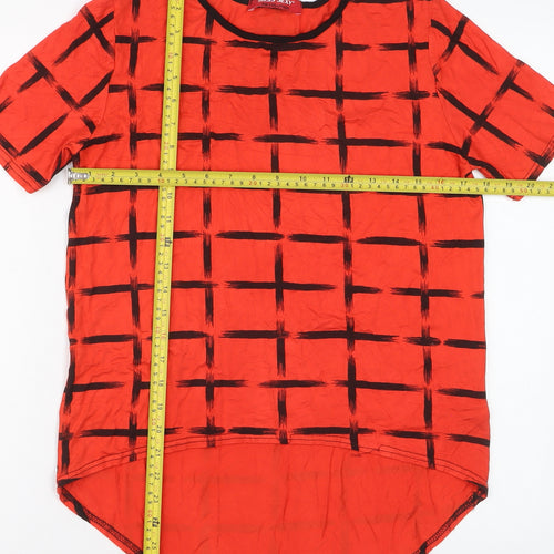 Miss Sexy Women’s Red Check Stretch Jersey T-Shirt M
