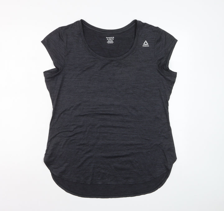 Reebok Womens Black XL Activewear T-Shirt Lightweight Gym Top