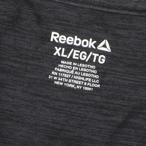 Reebok Womens Black XL Activewear T-Shirt Lightweight Gym Top