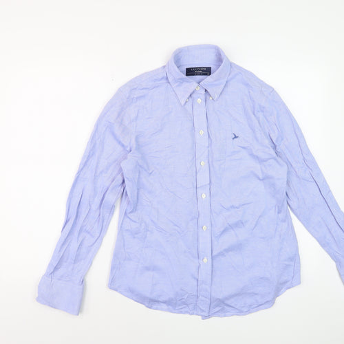 Lloyd’s Women Blue Cotton Long Sleeve Button-Up Shirt Size 14