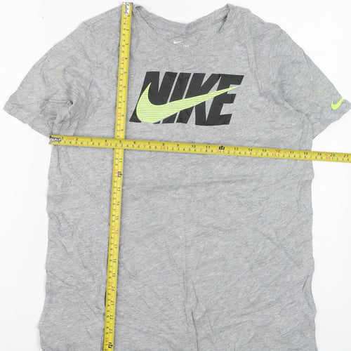 Nike Boys Grey Athletic Fit Logo T-Shirt Size 13-15 Years