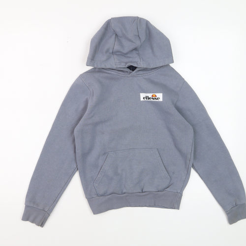 Ellesse Boys Grey Pullover Hoodie 8-9 Years Cotton Blend Casual Sweatshirt