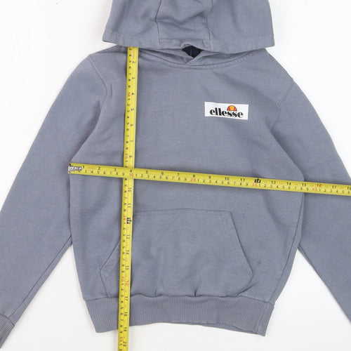 Ellesse Boys Grey Pullover Hoodie 8-9 Years Cotton Blend Casual Sweatshirt