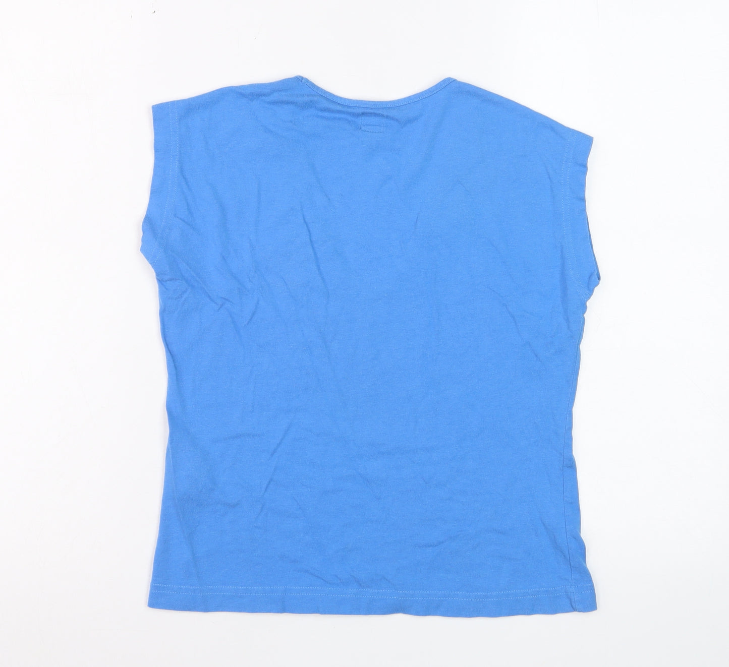 Adidas Womens Blue V-Neck Sleeveless T-Shirt Size 12