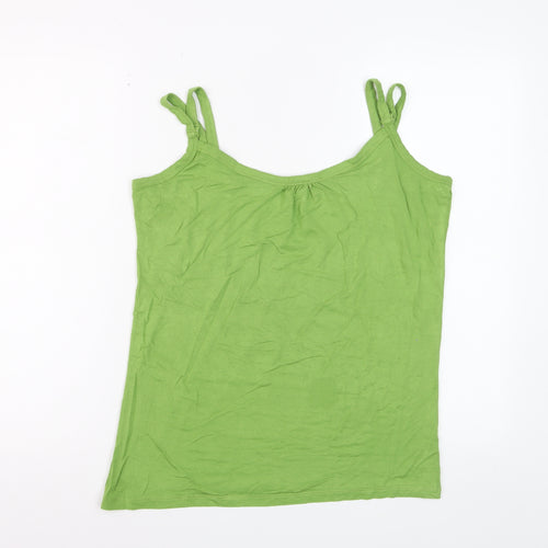 Next Women Green Camisole Tank Top Size 18 Viscose Stretch