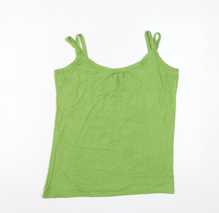 Next Women Green Camisole Tank Top Size 18 Viscose Stretch