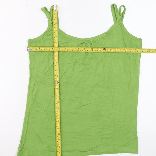 Next Women Green Camisole Tank Top Size 18 Viscose Stretch