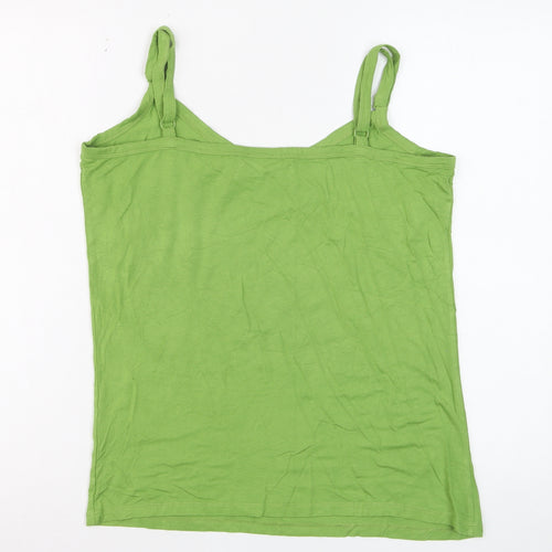 Next Women Green Camisole Tank Top Size 18 Viscose Stretch