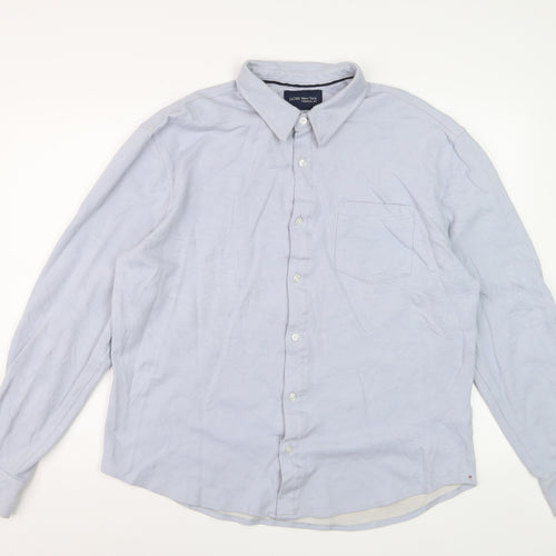 JACHS New York Men's Light Blue XL Dress Shirt Cotton Blend Long Sleeve