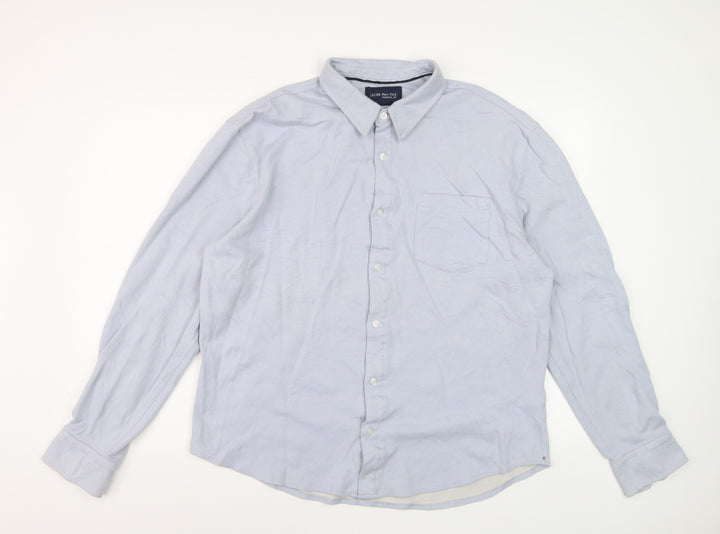 JACHS New York Men's Light Blue XL Dress Shirt Cotton Blend Long Sleeve