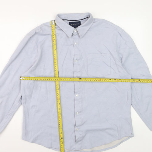 JACHS New York Men's Light Blue XL Dress Shirt Cotton Blend Long Sleeve