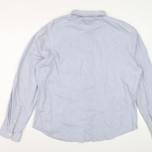JACHS New York Men's Light Blue XL Dress Shirt Cotton Blend Long Sleeve
