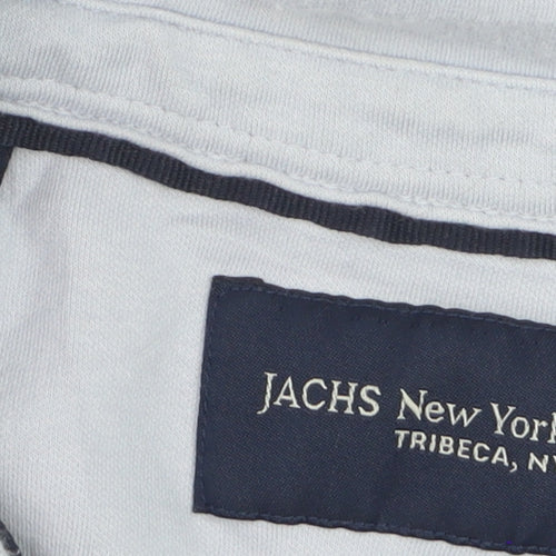JACHS New York Men's Light Blue XL Dress Shirt Cotton Blend Long Sleeve